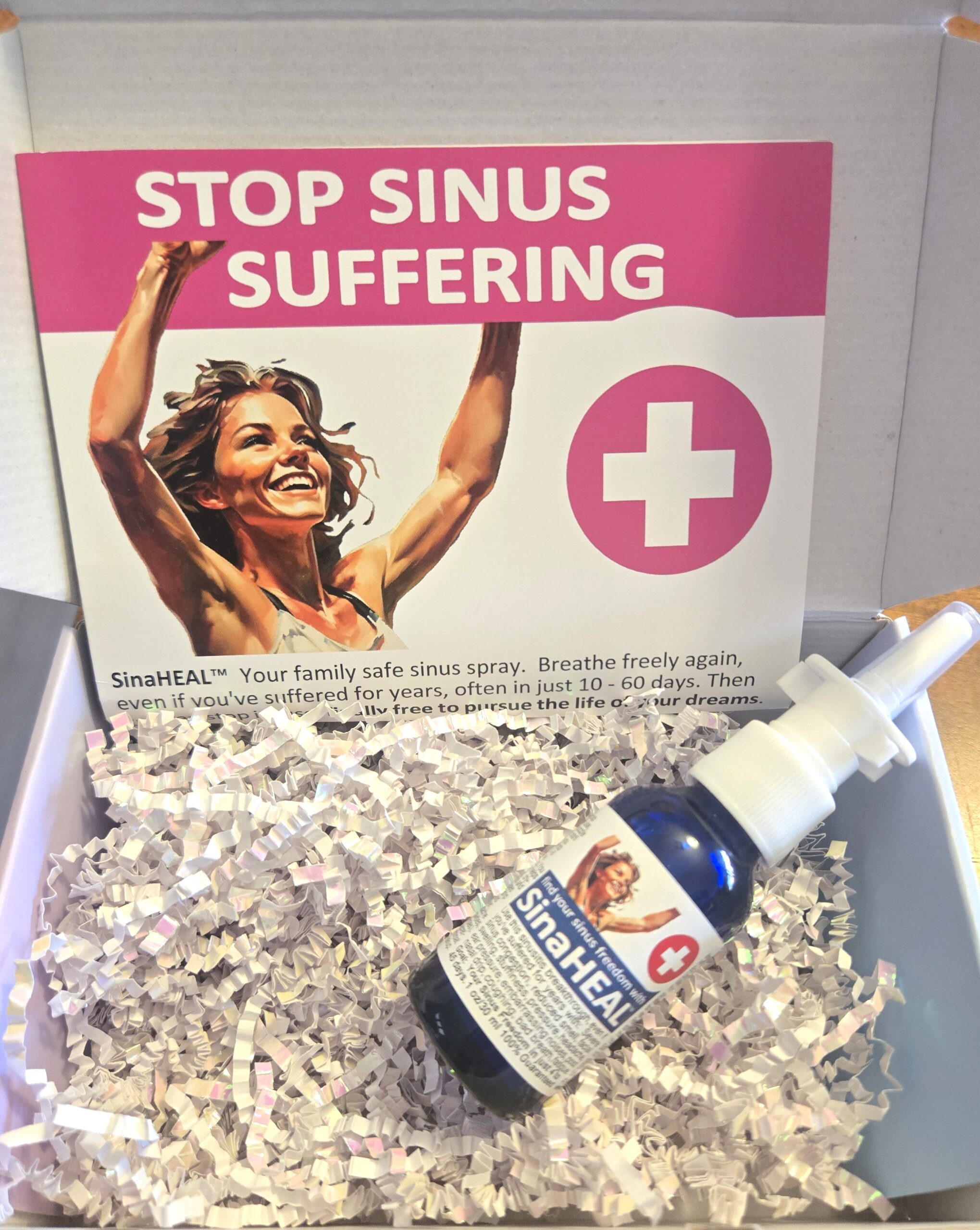 SinaHEAL bottle in box with packaging